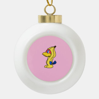 banana jay keramische bal ornament