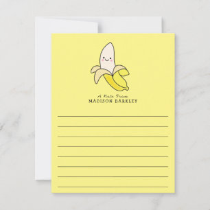 Banana Kid's Cute Kawaii Flat Stationnaire Cartes