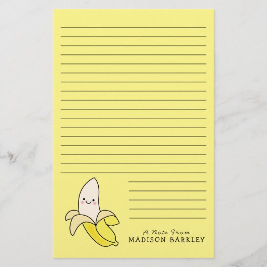 Banana Kind Cute Kawaii Briefpapier (Voorkant)