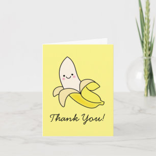 Banana Kind Cute Kawaii Dank u Briefpapier kaarten Notitiekaartje
