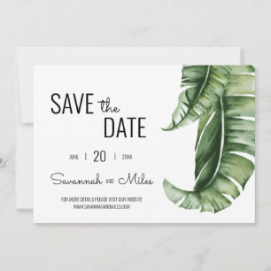 Banana Leaf Landscape Save the Date Invitation Kaart