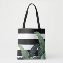 Banana Leaf Tropical Stripe Bag - Martinique Print