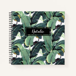 Banana Leaves Palm Tropical Small Spiral Notebook Notitieboek