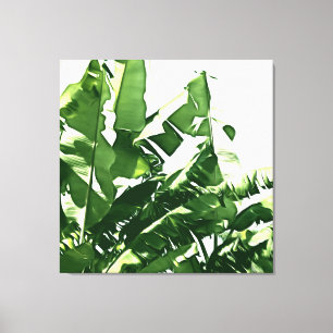 Banana lekt groen zwart-wit schilderen canvas afdruk
