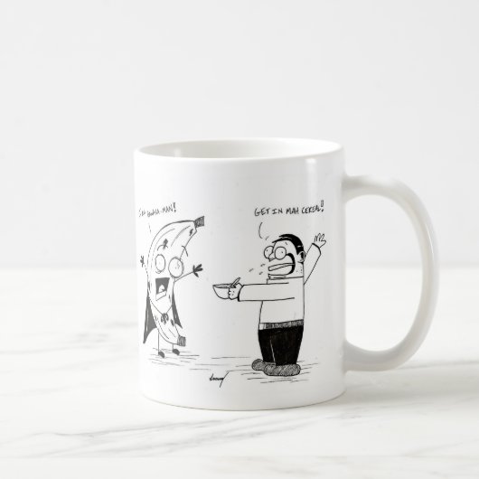 Banana Man Drôle Cartoon Mug (Droite)