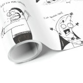 Banana Man Funny Cartoon Wrapping Paper Cadeaupapier (Rol Hoek)