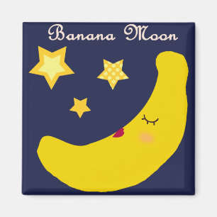 Banana Moon Magnet (Square) Magneet