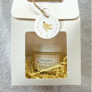 Banana Party Playdough Jaune En vichy Étiquettes