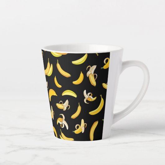 Banana Pattern 5 Latte Mok (Rechts)