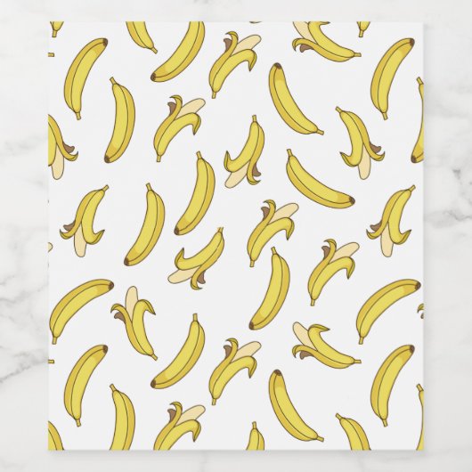 Banana Pattern Printed Wine Label Wijn Etiket (Enkel label)