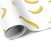 Banana Pattern Wrap White Cadeaupapier (Rol Hoek)