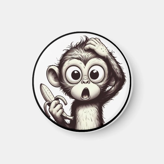 "Banana Peel Crisis Monkey" Magnet (Devant)