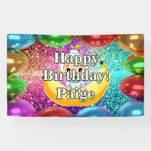 Banana Personnalisé caractère bannière d'anniversa (Horizontal)