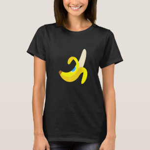 Banana Plantain Cute Ripe Peeled Fruit Yello T-shirt