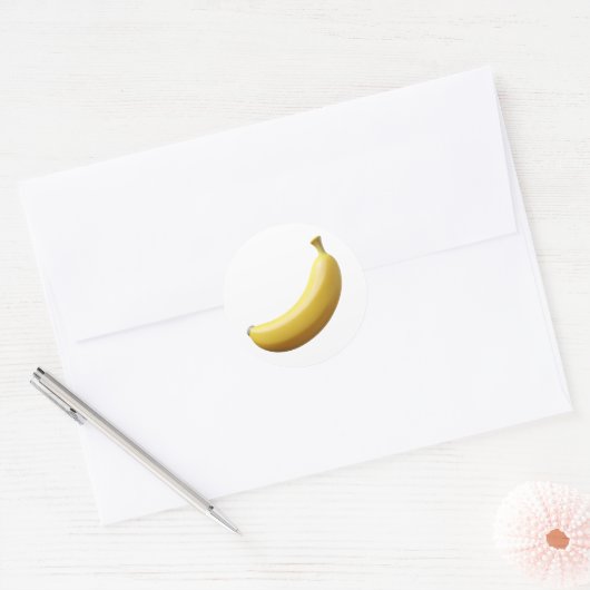 Banana Plastic 3D – Glanzend rond etiket (Envelop)