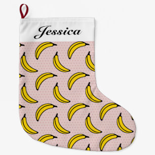 Banana Print Holiday - Aangepaste naam Grote Kerstsok
