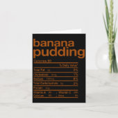 Banana Pudding Nutrition Facts Funny Thanksgiving Kaart (Voorkant)