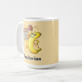 Banana Slam Dunk handgetekend kunstwerk  Koffiemok (Voorkant links)