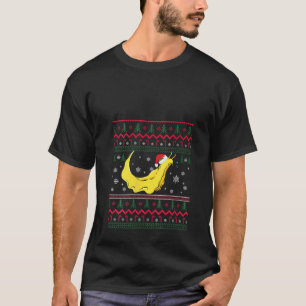 Banana Slug Santa Claus Ugly Kerstpattern Hol T-shirt