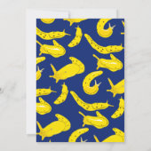 Banana Slugs Geel en Blauw Custom Verjaardagsfeest Kaart (Achterkant)