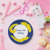 Banana Slugs Yellow and Blue, op maat gesneden Papieren Bordje (Feest)