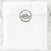 Banana Split and Sprinkles Border Ronde Sticker (Tas)