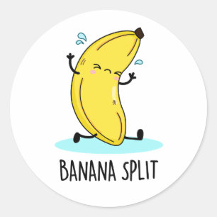 Banana Split Funny Dancing Banana Pun Ronde Sticker