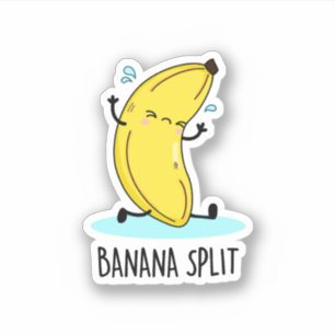 Banana Split Funny Dancing Banana Pun Sticker