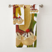 Banana Split Tree Monkey Bathroom Towel sets Bad Handdoek (Insitu)