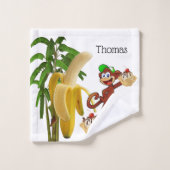 Banana Split Tree Monkey Bathroom Towel sets Bad Handdoek (Wasdoekje)