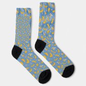 Banana Stripe Vector Pattern | Classic Blue Sokken (Rechts)