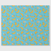 Banana Stripe Vector Pattern | Turquoise Blue Cadeaupapier (Vlak)