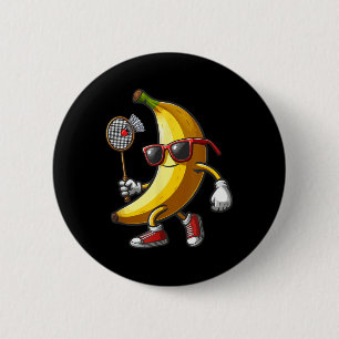 Banana Sungles spelen Badminton Funny Fruit Sport Ronde Button 5,7 Cm