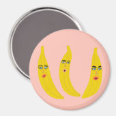 Banana Trio Whimsical Magnet (Recto/Verso)