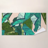 Banana tropical Leaves seamless Pattern Badhanddoek (Badhanddoek)