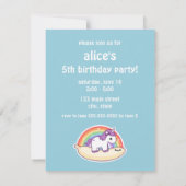 Banana Unicorn Invitations de fête d'anniversaire (Dos)