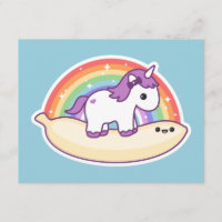 Banana Unicorn Verjaardagsfeestje Uitnodigingen