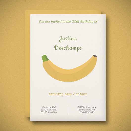 Banana verjaardagsuitnodiging kaart