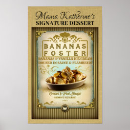 Bananas Foster New Orleans Sign Poster