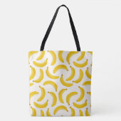 Bananas Tropical Fruit Print, geel en wit Draagtas (Voorkant)