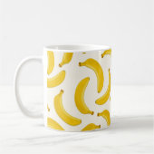 Bananas Tropical Fruit Print, geel en wit Koffiemok (Links)