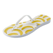 Bananas Tropical Fruit Print, geel en wit Teenslippers (Schuin)
