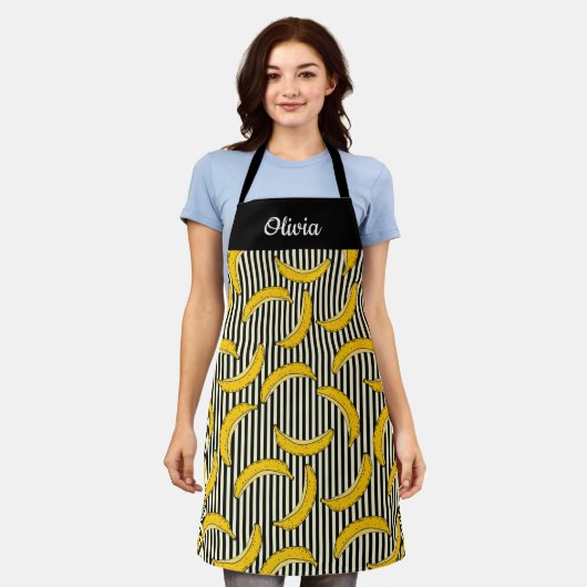Banane à main mignonne, tablier texte personnalisé (Porté)