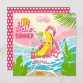 Banane gaie Bonjour Carte de voeux été (Devant / Derrière)