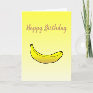 Banane sur carte de vœux pliée d'anniversaire