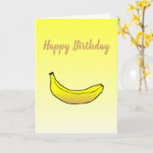 Banane sur la carte d'anniversaire pliée (Fleur jaune)