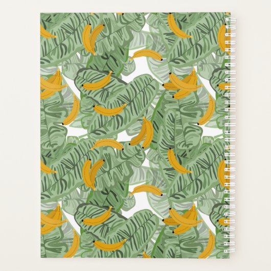 Banane tropicale moderne vert Motif Monogramme (Dos)