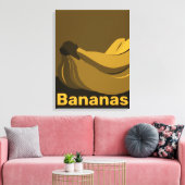 Bananen bij schemering, zwart keukenwand decor canvas afdruk (Insitu (Woonkamer))