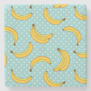 Bananen en Stip Polk Stenen Onderzetter