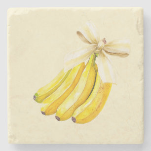 Bananen Met Een Strik Stenen Onderzetter